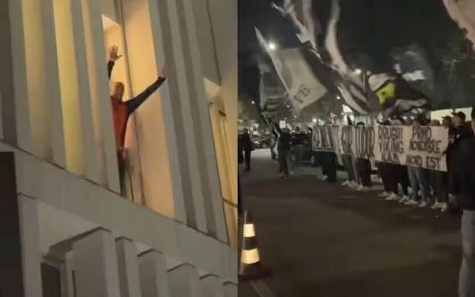 都體：尤文球迷來(lái)到酒店外支持新主帥，圖多爾向球迷們揮手致意